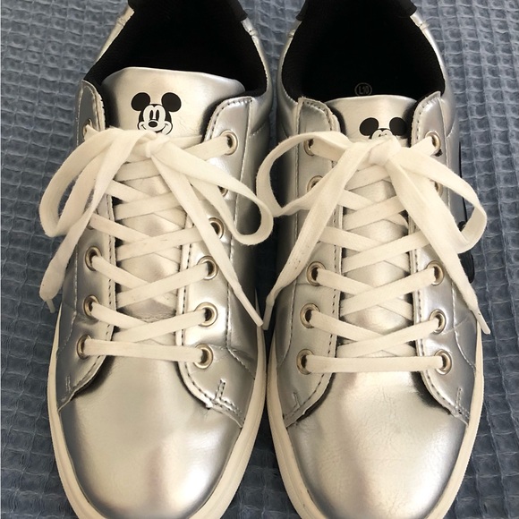 Disney Silver Metallic Sneakers with Black Mouse Ears - Picture 13 of 14